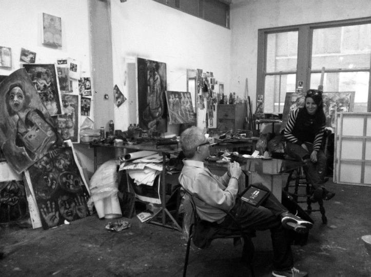 Sergio Gomez interviews Corinna Button in her Zhou B Art Center studio.