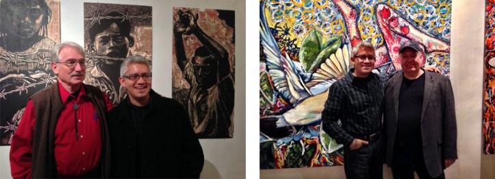 Left: John Pitman Weber and Sergio Gomez. Right: Sergio Gomez and Oscar Martinez