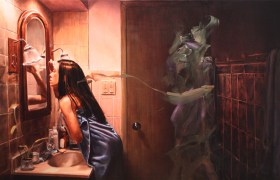 Untitled no. 3 (from the peculiar manifestation of paint in my everyday life), Oil on canvas, 84" x 56", 2010